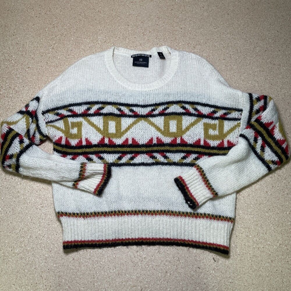 Scotch And Soda Alpaca Blend Sweater Women’s Size 1 Nordic Pattern C2
